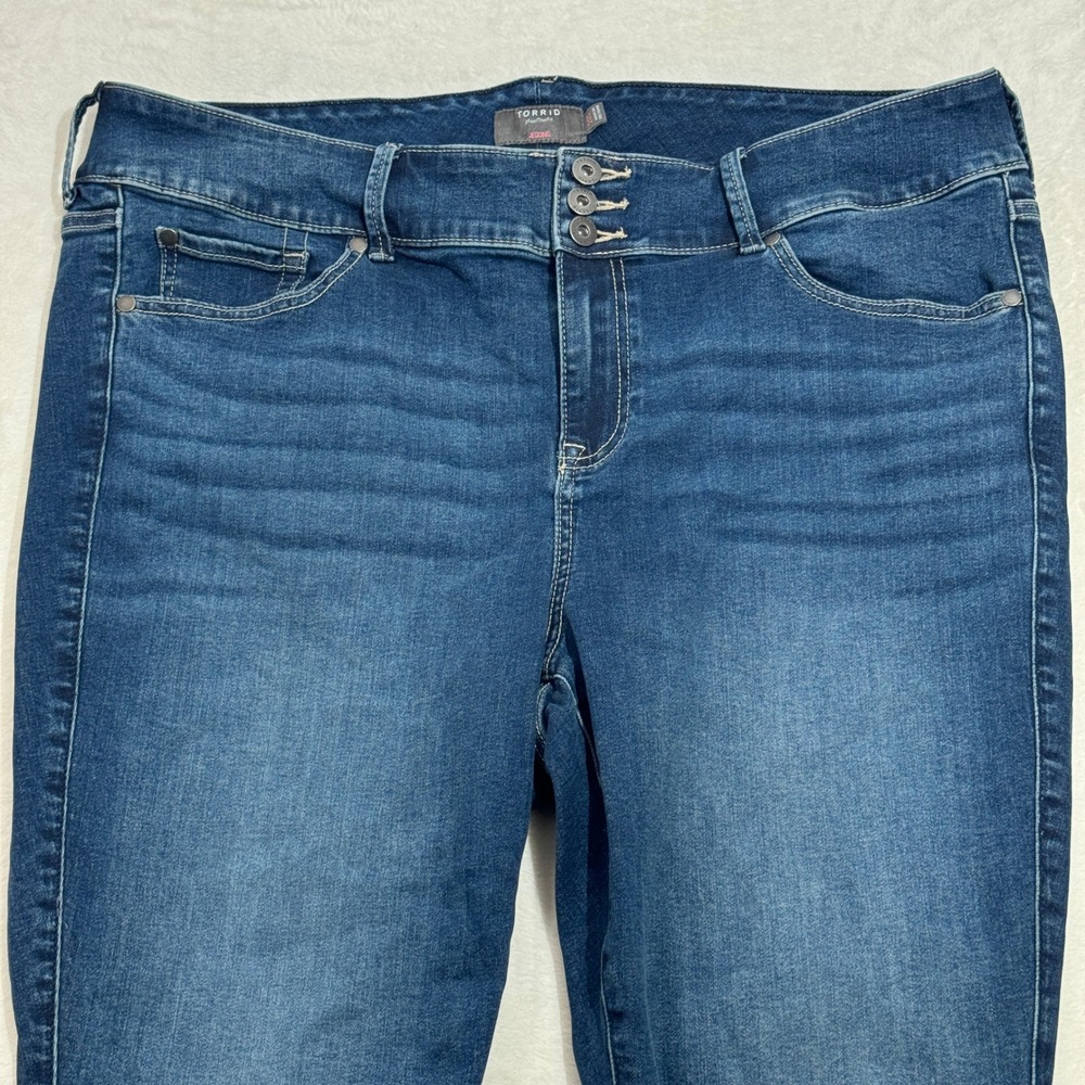 Torrid Jegging Womens 20S Dark Wash Super Soft High Rise Button Skinny Jean - Picture 2 of 13